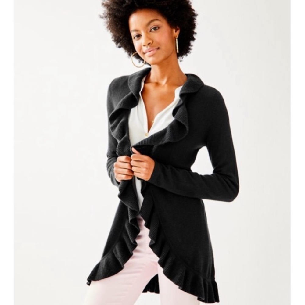 Lilly Pulitzer Shere Cashmere Ruffle Cardigan